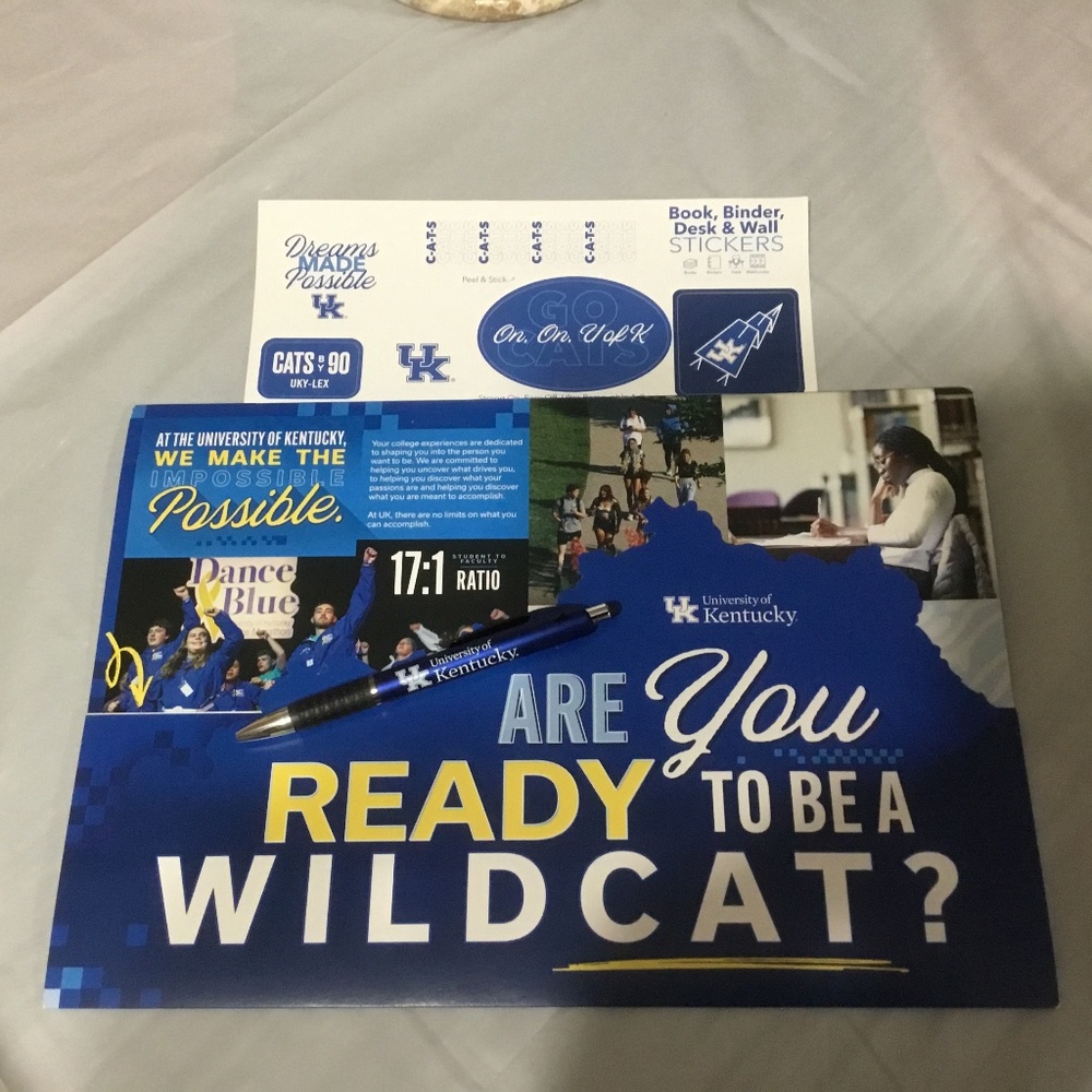 University of Kentucky Undergraduate 2025 Brochure, Ink Pen, and Stickers